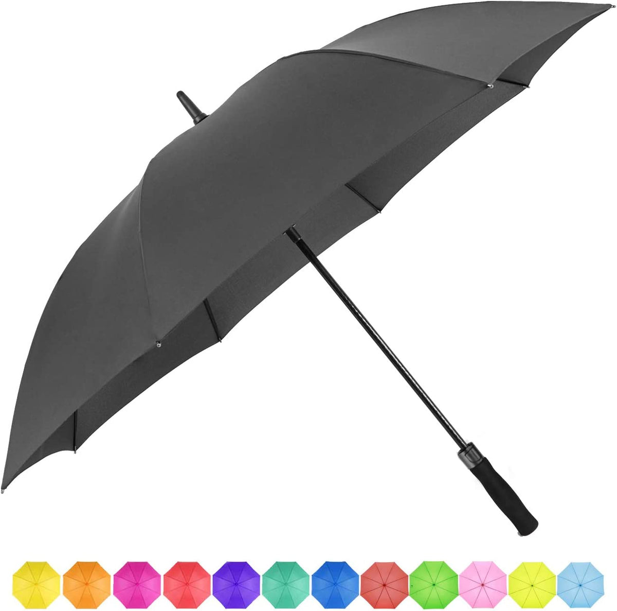RUMBRELLA 55 Inch UV Golf Umbrella Windproof Auto Open Stick Umbrella